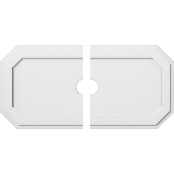 Ekena Millwork Emerald Architectural Grade PVC Ceiling Medallion, 34"W x 17"H x 3"ID x 11 3/4"C x 1"P, Two-Piece CMP34X17ED2-03000 - main